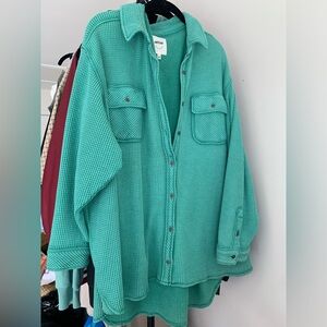 Aerie Waffle Knit Button Up Thermal Top